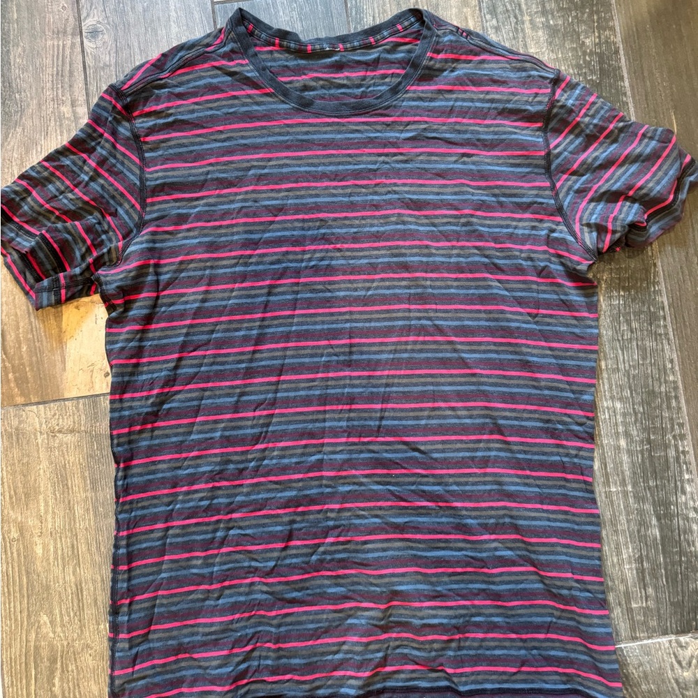 Lululemon Striped Black and Red Men's athletic Shirt